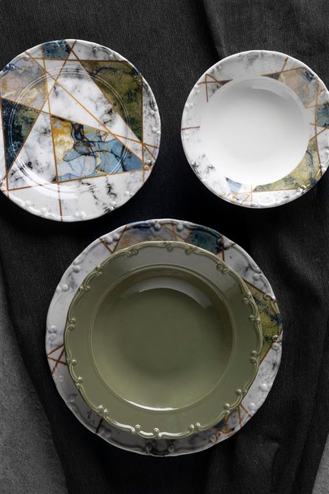 Tulü Porselen Tulu Liana 24 Parça Yemek Seti Db0921