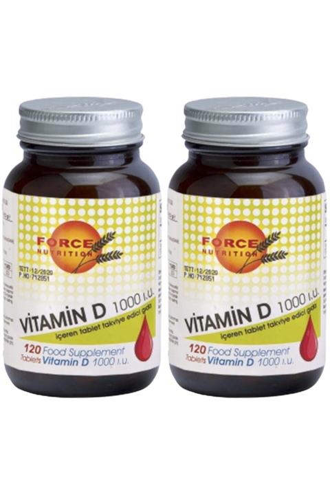 Force Nutrition Vitamin D 1000 Iu 120 Tablet 2 Kutu 240 Tablet Skt 11-2022