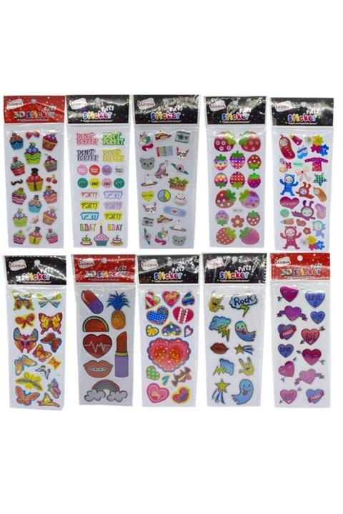 Ticon Puffy 3d Sticker 10'lu