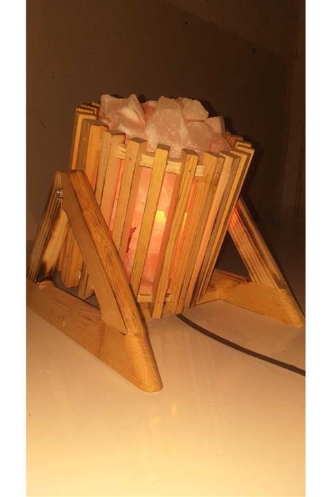 HARSALT Ayaklı Ahşap Silindir Model Tuz Lamba