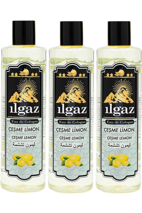 ILGAZ Elit 400ml 3'lü 80° Çeşme Limonu Kolonyası Kalıcı Ferah Limon Kolonyası 80 Derece