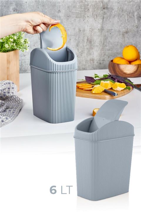 Nandy Home Dekoratif Deco Mini Çöp Kovası 6 Lt Gri
