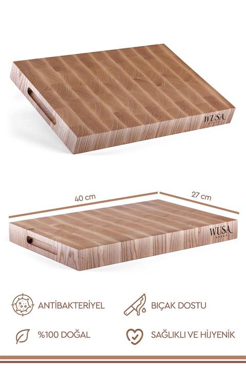 wusa Büyük Boy Dişbudak Endgrain Kesme Tahtası - Wusa Ahşap
