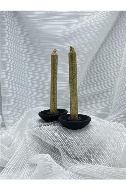 Leptomeriya 2'li Siyah Şamdan