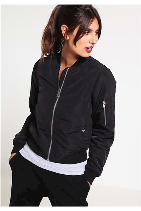 Vero Moda Unisex Siyah Bomber Yaka Ceket