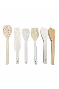 MEHMET YOZGATLIOĞLU Ahşap Tahta 6lı Spatula Maşa Takım