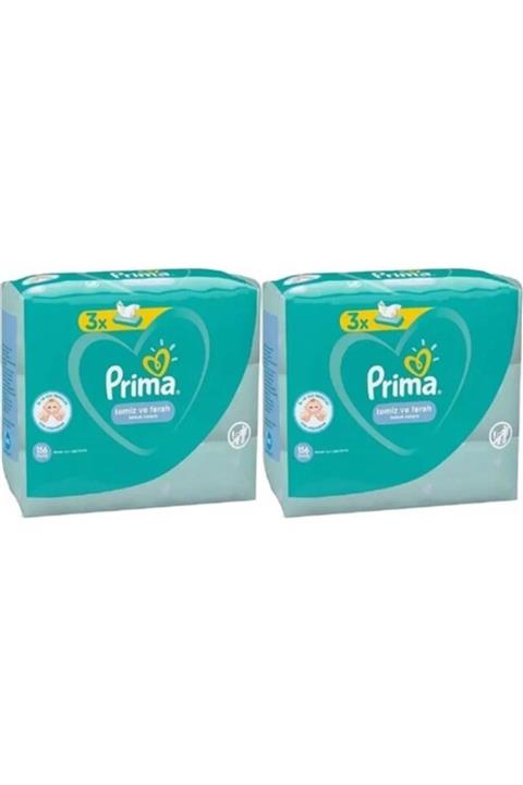 Prima Islak Mendil Temiz 3'lü Paket X 2 Adet