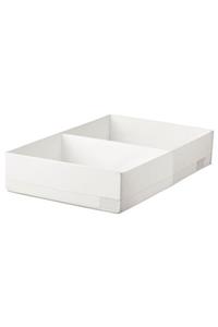 IKEA Stuk Dolap Içi Düzenleyici Bölmeli Kutu, Beyaz ( 34x51x10 Cm )