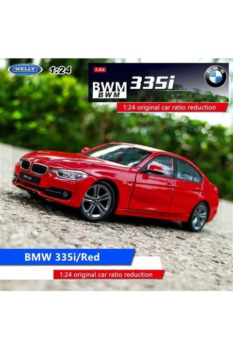 WELLY Bmw 335i Metal Araba Kapı Kaput Açılır Orjinal 1.24 Ölçek Bmw Red2