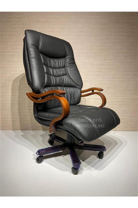Ömür Ofis Boss Yönetici / Makam / Müdür Koltuğu Deri Siyah