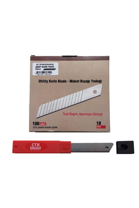 Mikro Ctn 5000 Yedek Maket Bıçağı 18mm 10x10'lu Paket Toplam 100 Adet