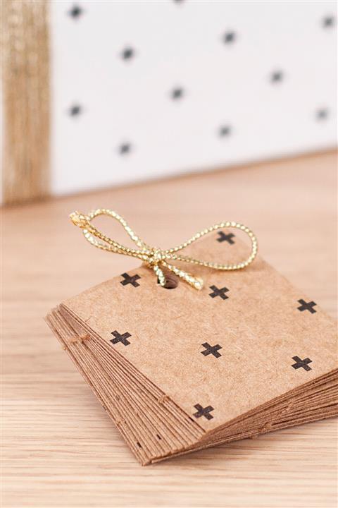 Funbou Kare etiket, artı / 100 adet (Beyaz)