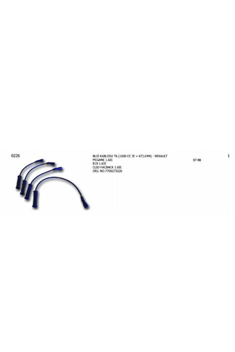 ÜNÜVAR Buji Kablosu Tk.renault Megane 1.6 Ie Clio Hb 1 6ie-7700273226 Unv.0226