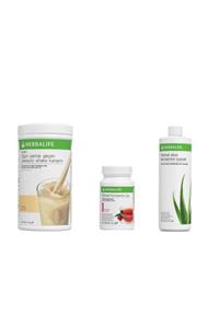 Herbalife Süper Başlangıç Seti Vanilya Shake 550gr Aloe473ml 50gr Ahududu Aromalı Çay