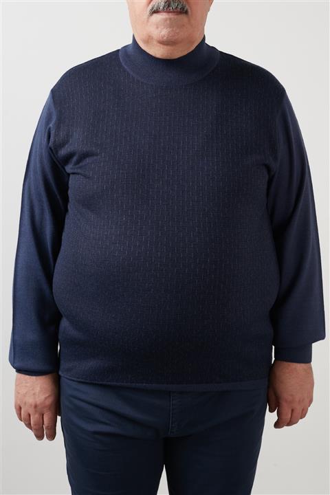 Buratti Büyük Beden Erkek Lacivert Balıkçı Yaka Triko Kazak Kazak 518mod1ybb