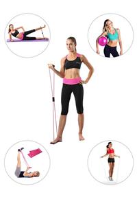 Spor Byfit Yüksek Seviyeli Direnç Lastiği + Denge Topu+ Pilates Bandı + Atlama Ipi - 4'lü Set