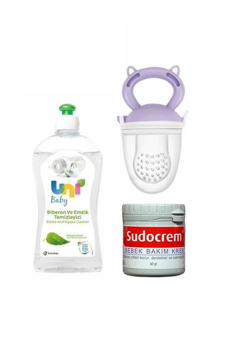 Uni Baby Biberon Ve Emzik Temizleyici 500 Ml+hassas Ciltlere Özel Krem 60 Gr+meyve Süzgeci Mor