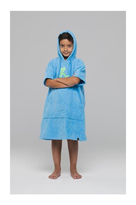 Giant Stride Mavi Çocuk Havlu Panço Bornoz