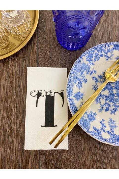 busrasdesign T Harfi Sunum Peçetesi 20li