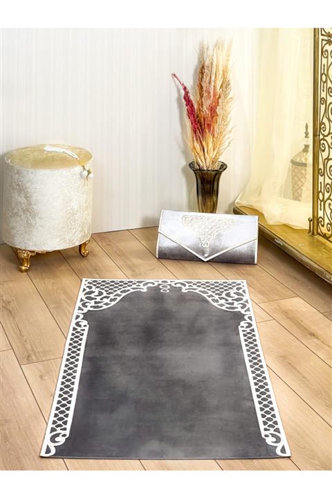 Creativehome Mihrace Gümüş Seccade Ve Çantası Takım