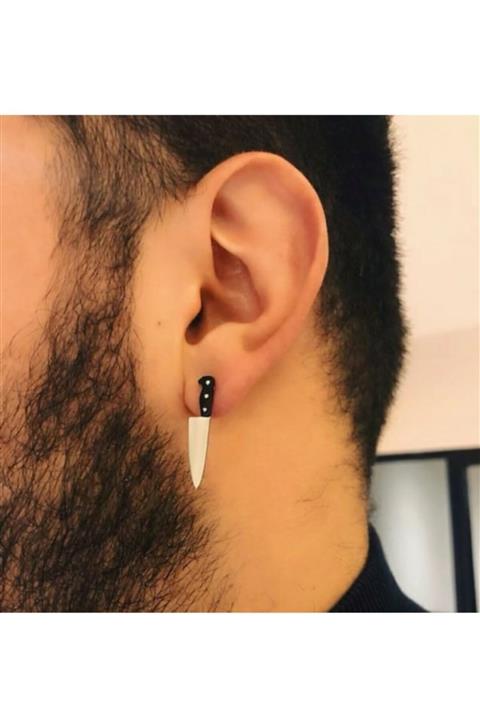 TakıConcept Master Chef Bıçak Çelik Erkek Küpe (ÇİFT)