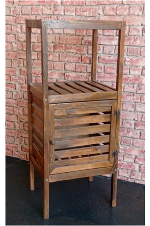 Hediye Bizden Masif Ahşap Banyo Dolabı Havluluk Düzenleyici