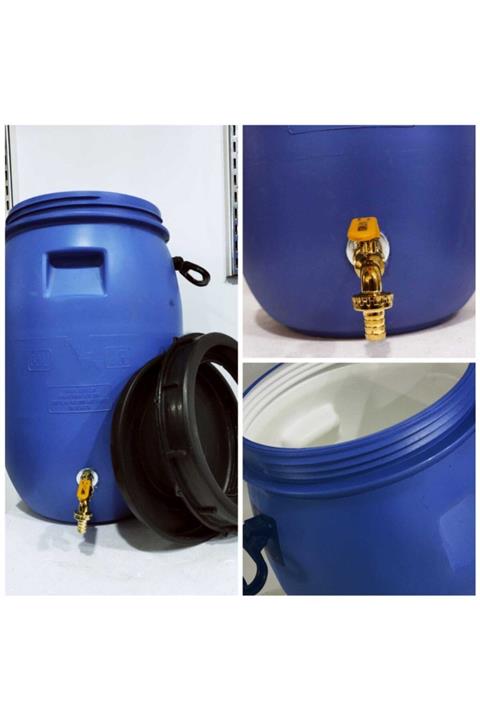 yağmur plastik 60 Litre Varil Bidon Içi Beyaz Kaplamalı Musluklu