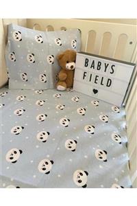 Babys Field Mavi Pandalı Desenli Nevresim Takımı