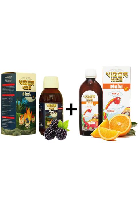 Vigor Kids Balık Yağı (omega-3), Multi Vitamin Şurup Ve Kara Mürver Şurubu Beraber 2 Li Paket