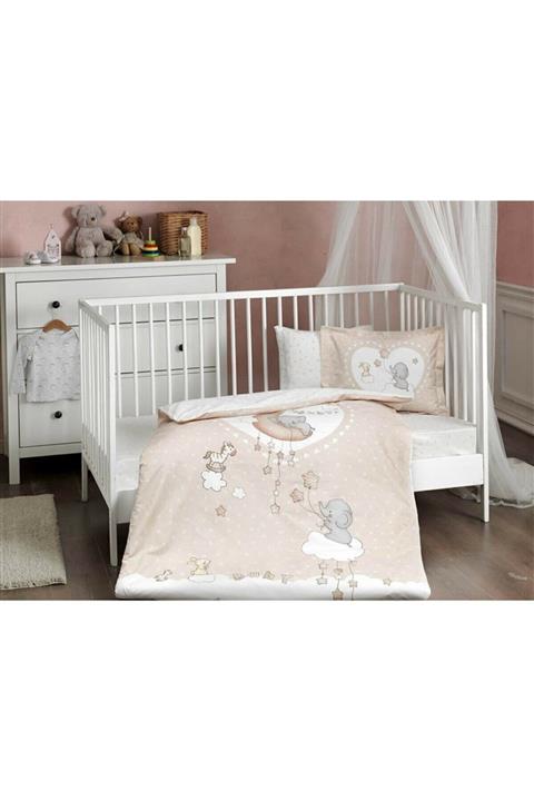 Taç Bebek Ranforce Baby Love Bej Bebek Nevresim Takımı