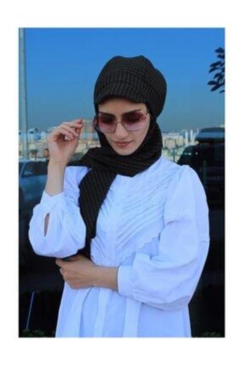 Zehra Hazır Havuz Tesettür Giyim (tesettür Şal Bone) Kaşe Atkılı Şapka Bone Haki