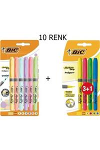 Bic Fosforlu Kalem Brite Liner Grip 10'lu Set