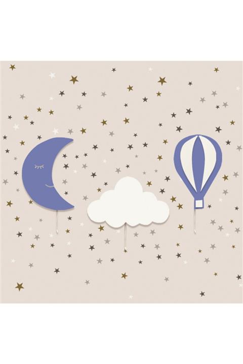 Tinybabyconcept 1 Aydede 1 Bulut 1 Balon 3'lü Set 150 Beyaz Sticker Hediyeli