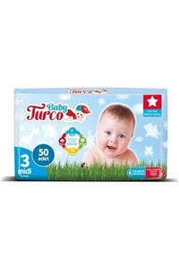 Baby Turco Bebek Bezi 3 Beden 5-9 kg 50 Adet