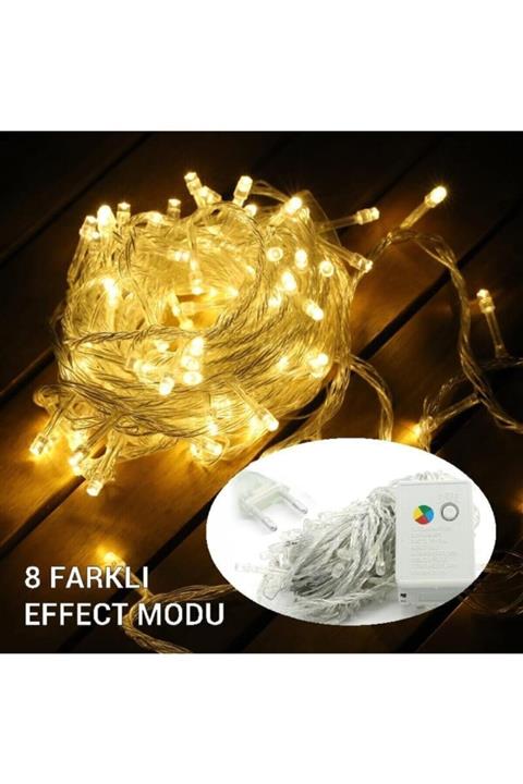 DC GRUP Led Fişli Lamba 10 Metre 100 Led Gün Işığı Yılbaşı Çam Ağacı Süsü