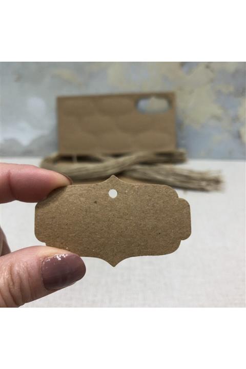 otuz9 reklam Isim Etiketi & Jüt Ip Set - Kraft ( 50 Adet )