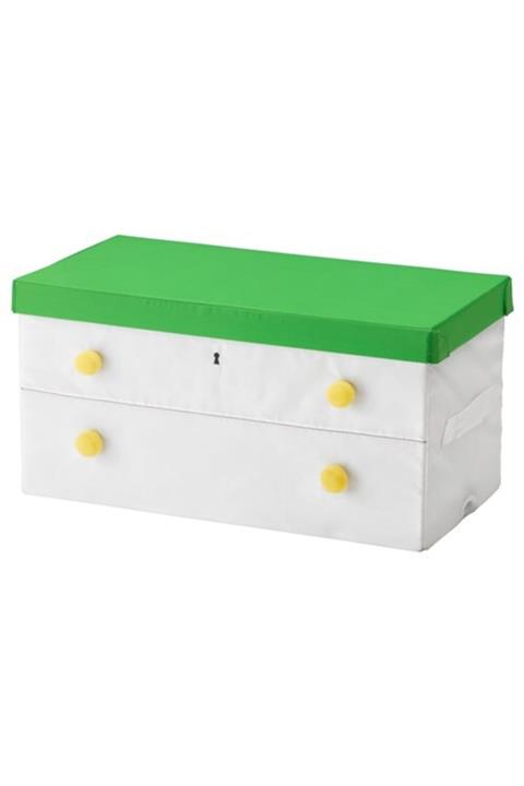 IKEA Flyttbar Kapaklı Kutu, Yeşil-beyaz