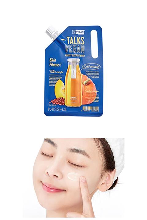Missha Sağlıklı Bir Görünüm Sunan Vegan Uyku Maskesi Talks Vegan Squeeze Pocket Sleeping Mask(Skin Fitness)