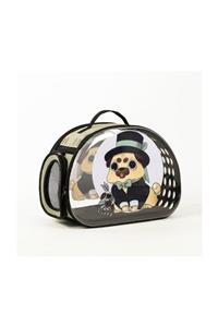 Glipet Şeffaf Desenli Kedi Köpek Taşıma Çantası  42 X 26 X 35 Cm Smokin