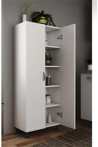 ELITE SHOPPING AKSESUAR DİZAYN %100 Mdf 60 Cm 5 Raflı Çok Amaçlı Mutfak /Banyo/Kiler/Ofis Dolabı