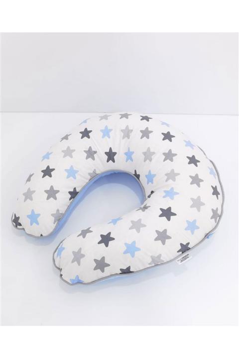 mordesign Yıldız Motif Emzirme Yastığı Çift Taraflı Mavi