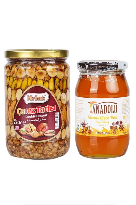 Anadolubal 2li Fırsat Paketi (720 Gr Çerez Tatlısı + 470 Gr Süzme Çiçek Balı)