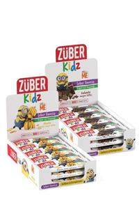 Züber Eğlenceli Kidz Bar İkilisi Şekersiz Doğal Lif Kaynağı Muzlu Ve Kakaolu Avantaj 32 Adet X 30 Gr