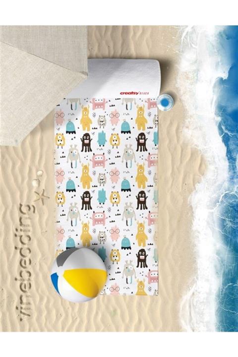 Vinebedding Çocuk Plaj Havlusu - Sevimli Canavar