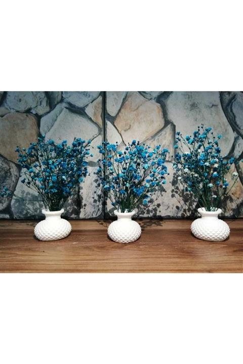 MODAMİA Sunumluk Vazo Takımı 3 Adet Ve Çiçekleri