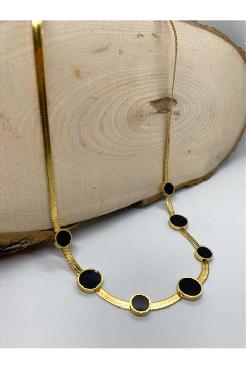 THE NOURA Kadın Çelik Italyan Zincir Tasarım Kolye