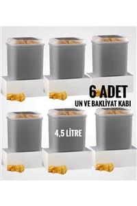 MRY HOME Vip Ahmet Un Ve Bakliyat Kabı 4,5 Litre Gri 6 Adet