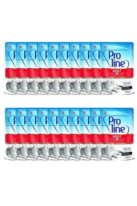 Pro Line Proline Yetişkin Kediler Için Jöleli Kuzu Etli Yaş Mama 100 Gr X 20 Adet