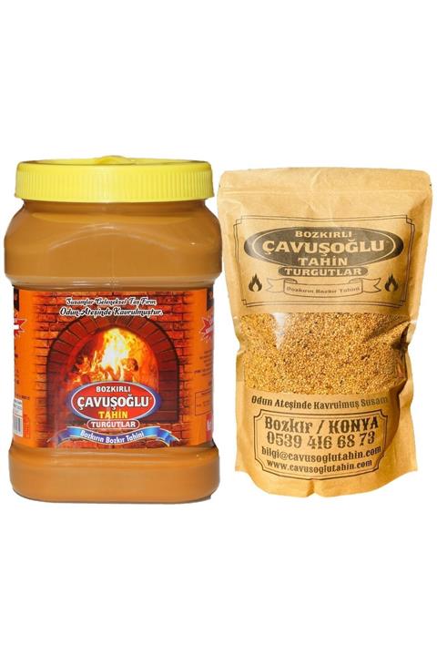 Bozkırlı Çavuşoğlu Odun Ateşinde Kavrulmuş Kepekli Bozkır Tahini 930g + Odun Ateşinde Kavrulmuş Susam 1000g