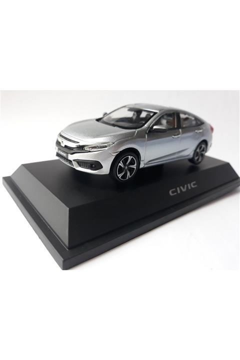 OYUNCAKSAHİLİ Honda Cıvıc 2020 Model Diecast Metal Sedan Civic Araba Masa Stand Gri